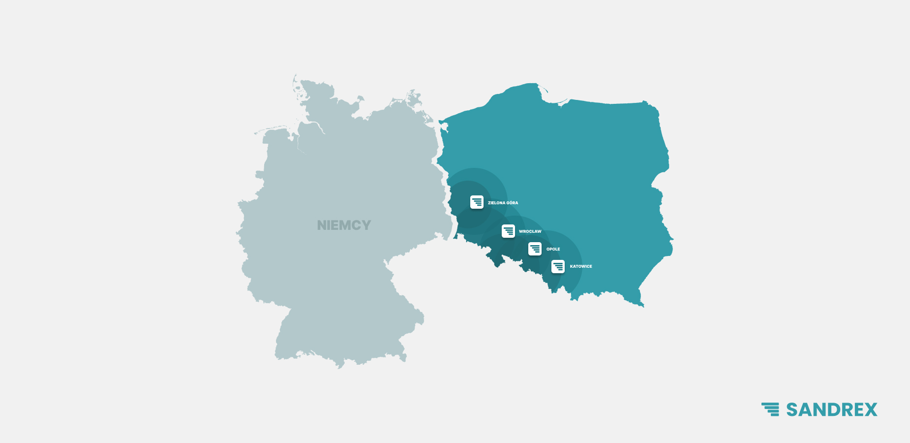Busy do Niemiec, przewóz osób, transport pracowniczy - Sandrex Skąd jeżdżą nasze Busy do Niemiec